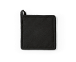 Recycled cotton kitchen pot holder with hanging loop 180 g/m² colour black