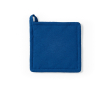 Recycled cotton kitchen pot holder with hanging loop 180 g/m² colour blue