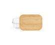 Reusable borosilicate glass and bamboo lunch box 480 ml colour transparent