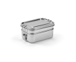 Recycled stainless steel lunch box with clasps, 1.05 L colour silver