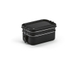 Double lunch box, recycled steel with clasps, 1.05 L colour black