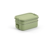 Double lunch box, recycled steel with clasps, 1.05 L colour marbled green