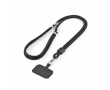 Universal adjustable recycled polyester phone strap colour black