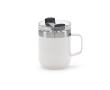 Recycled stainless steel mug with rotating lid, 350 ml colour white