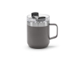 Recycled stainless steel mug with rotating lid, 350 ml colour grey