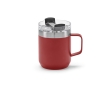 Recycled stainless steel mug with rotating lid, 350 ml colour burgundy