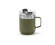 Recycled stainless steel mug with rotating lid, 350 ml colour military green
