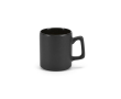Ceramic mug with matte finish and square handle 260 ml colour black