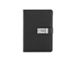 A5 blank-page notebook with eco cover and combination lock colour black