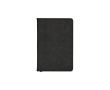 A5 hard-cover notebook in recycled faux leather with two pockets colour black