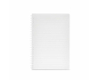 A5 notebook with soft cover and side spiral, ruled pages colour white