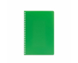 A5 notebook with soft cover and side spiral, ruled pages colour green