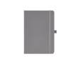 A5 recycled synthetic leather notebook with elastic closure and lined pages colour grey
