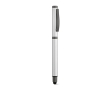 Pen made of recycled steel, black Documental® ink colour silver
