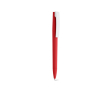 Pen with recycled plastic body, large clip and blue ink colour red