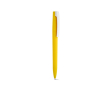 Pen with recycled plastic body, large clip and blue ink colour yellow