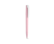 Pen with recycled plastic body, large clip and blue ink colour light pink