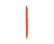 Pen with recycled plastic body, large clip and blue ink colour orange