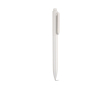 Recycled plastic pen with reinforced clip and blue ink colour white