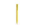 Recycled aluminium pen with rubberised finish and blue ink colour yellow