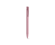 Recycled aluminium pen with rubberised finish and blue ink colour light pink