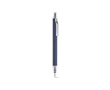 Recycled aluminium pen with push-button mechanism and blue ink colour navy-blue
