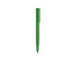 Recycled aluminium click pen with a glossy finish and blue ink colour green