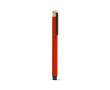 Recycled aluminium and bamboo rollerball pen with blue ink colour red