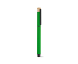 Recycled aluminium and bamboo rollerball pen with blue ink colour green