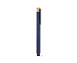 Recycled aluminium and bamboo rollerball pen with blue ink colour navy-blue