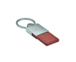 Deluxe keyring made of leather and metal for merchandising colour brown