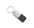 Deluxe keyring made of leather and metal for merchandising colour black