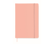 Notebook with soft PU cover, printed with logo, A5 colour pink