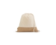 Drawstring bag with jute bottom, 180 g/m2 colour natural