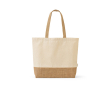 Recycled cotton and polyester bag with jute base 220 g/m² colour natural