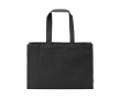 Natural eco cotton shopping bag with flat base 280 g/m2 colour black