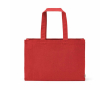 Natural eco cotton shopping bag with flat base 280 g/m2 colour red
