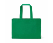 Natural eco cotton shopping bag with flat base 280 g/m2 colour green