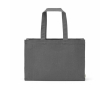 Natural eco cotton shopping bag with flat base 280 g/m2 colour grey