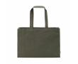 Natural eco cotton shopping bag with flat base 280 g/m2 colour military green