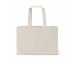 Natural eco cotton shopping bag with flat base 280 g/m2 colour natural
