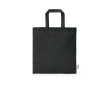 Natural recycled cotton bag with 30 cm handles and 140 g/m² colour black