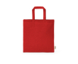 Natural recycled cotton bag with 30 cm handles and 140 g/m² colour red