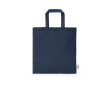 Natural recycled cotton bag with 30 cm handles and 140 g/m² colour navy-blue