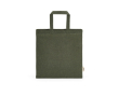 Natural recycled cotton bag with 30 cm handles and 140 g/m² colour military green