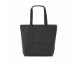 Recycled cotton shopping bag with zip 360 g/m² colour black