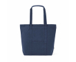 Recycled cotton shopping bag with zip 360 g/m² colour navy-blue