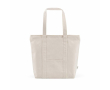 Recycled cotton shopping bag with zip 360 g/m² colour natural