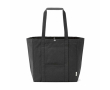 Recycled cotton shopping bag with press-stud fastening 360 g/m2 colour black