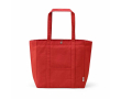 Recycled cotton shopping bag with press-stud fastening 360 g/m2 colour red